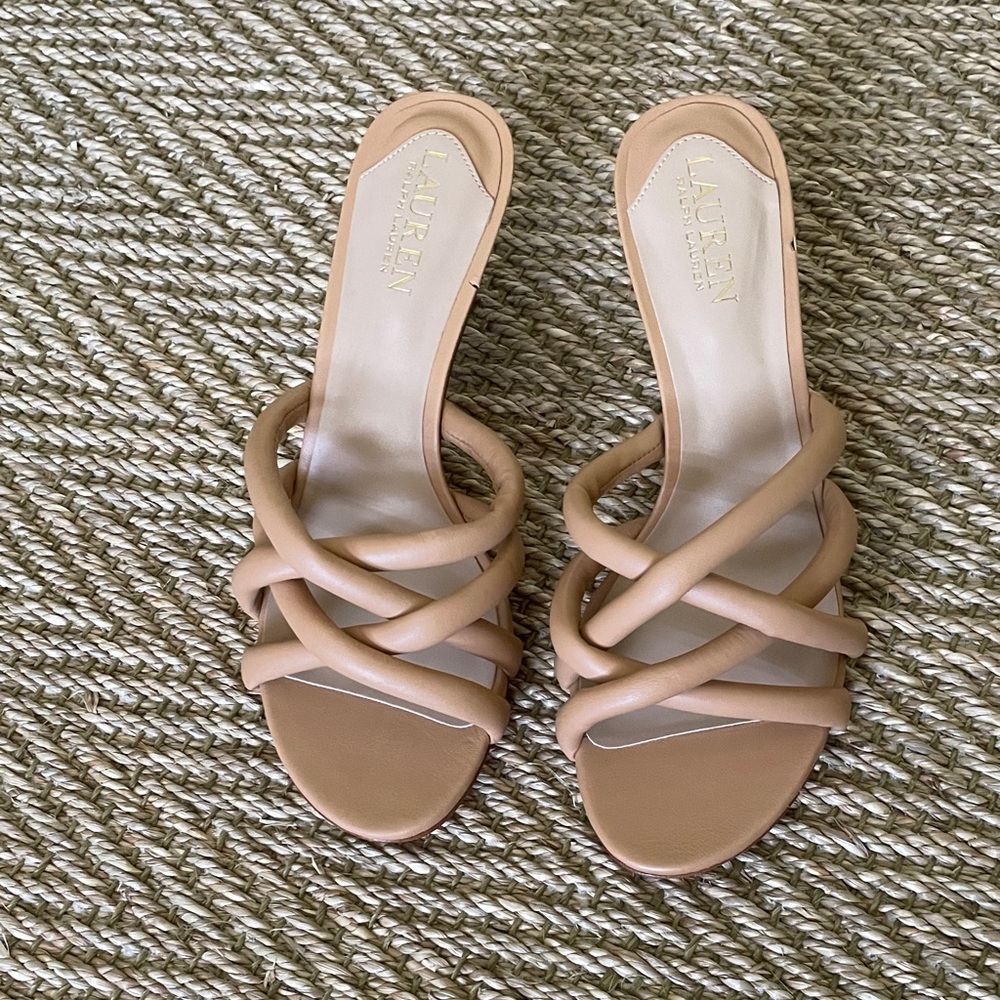 Lauren Ralph Lauren Nude Braided Slide Mules